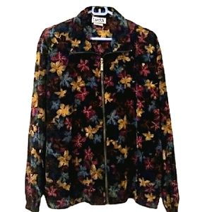 TEDDI Y2K Vintage Autumn Leaf Windbreaker Bomber Jacket, Large